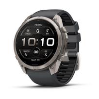 Garmin Fenix 9 Pro – 51 mm titano išmanusis laikrodis su grafito/juodu silikoniniu dirželiu