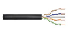 DIGITUS Cat6 U/UTP lauko instaliacinis kabelis, su gelio užpildu, PE, AWG 23/1, 305 m ritė, juodas