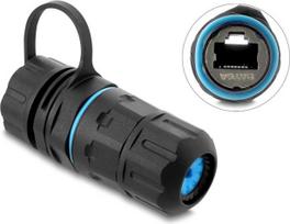 Delock kabelio jungtis RJ45 lizdas į RJ45 lizdą Cat.6A su M20 x 1.5 mm sriegiu ir uždarymo dangteliu su korpusu IP68 atspari dulkėms ir vandeniui (91840)