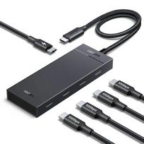 Ugreen USB-C šakotuvas į 4x USB-C 3.2 / 1x USB-C 100W PD CM806 juodas