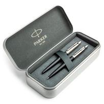 Parker Jotter Bond Street Black CT tušinuko ir pieštukų rinkinys metalinėje dėžutėje
