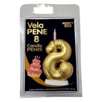 DIABLO PICANTE auksinė penio formos žvakė Nr. 8