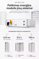 Deye BOS-G-Pack5.1 5,12 kWh HV baterijos modulis