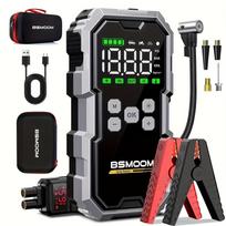 Automobilio užvedėjas su kompresoriumi BSMOOM 15000A 26800mAh – 12V paleidimo įrenginys su padangų pripūtėju 150 PSI, power bank ir LED žibintuvėliu, benzinui ir iki 10.0L dyzeliui