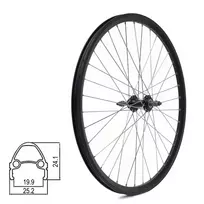 Galinis ratas J19SB 26" // V-Brake stabdžiams, 36H, užsukamas žv. blokas, veržlės, kniedytas, dvigubas, aliuminis