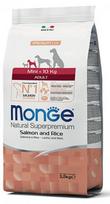 Monge Mini Adult su lašiša ir ryžiais 7,5kg
