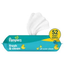 Pampers Fresh Clean Plastic Free Servetėlės Kūdikiams, 52 Servetėlės