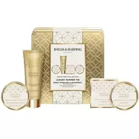 „Baylis & Harding Luxury Pamper Tin“ (mandarinai ir greipfrutai) – kūno priežiūros dovanų rinkinys metalinėje dėžutėje (4 vnt.)