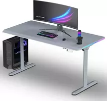 „Ultradesk QUEST“ rašomasis stalas, pilkos spalvos, 140 cm x 70 cm, pilkos spalvos kojos