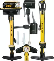 „Dunlop“ dirbtuvinė-dviračių pompa „Dunlop“ 160 psi (11 bar) su manometru – geltona