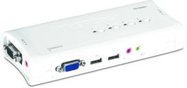 TRENDnet KVM Switch 4-Port VGA/USB/Audio mit Kabeln