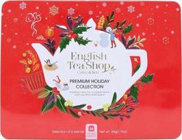 English Tea Sho Premium Holiday Collection arbatų rinkinys dekoratyvinėje raudonoje BIO 44 g skardinėje