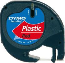 Dymo original label printer tape, black print/red backing, 4m, 12mm (S0721630)