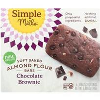 Simple Mills, Minkšti kepti migdolų miltų batonėliai, šokoladinis pyragas, 5 batonėliai, po 1.19 uncijos (34 g)