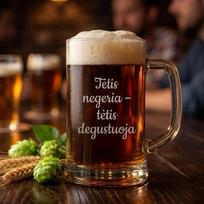 Graviruotas alaus bokalas „Tėtis negeria – tėtis degustuoja" – šmaikšti dovana tėčiui