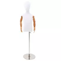 Reguliuojamas 120-150 cm manekenas su baze Uniseksas PP Balta