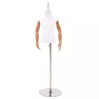 Reguliuojamas 120-157 cm manekenas su baze Uniseksas PP Balta