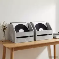 Vinilo albumų dėžė 2 vnt. Betono pilka 38 x 30 x 29 cm