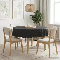 Stalo skraistė Apvali Tamsiai pilka Ø 140 cm