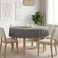 Stalo skraistė Apvali Šviesiai pilka Ø 140 cm