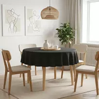 Stalo skraistė 5 vnt. Apvali Tamsiai pilka Ø 140 cm Poliesteris