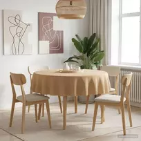Stalo skraistė 5 vnt. Apvali Smėlio Ø 140 cm Poliesteris