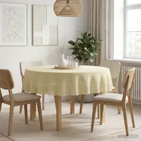 Stalo skraistė 5 vnt. Apvali Kreminė balta Ø 140 cm Poliesteris