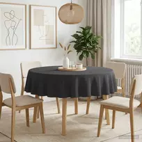 Stalo skraistė 5 vnt. Apvali Tamsiai pilka Ø 140 cm