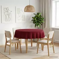 Stalo skraistė 5 vnt. Apvali Vyno raudona Ø 140 cm