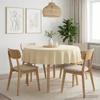Stalo skraistė 5 vnt. Apvali Kreminė balta Ø 180 cm