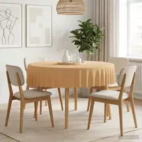 Stalo skraistė 5 vnt. Apvali Smėlio Ø 140 cm