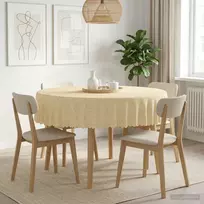Stalo skraistė 5 vnt. Apvali Kreminė balta Ø 140 cm