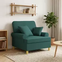XL fotelis su pagalvėlėmis Tamsiai žalia Audinys