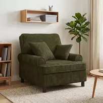 XL fotelis su pagalvėlėmis Žalia 1,5 Eilutės Audinys