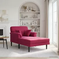 Šezlongas Vyno raudona Aksomas