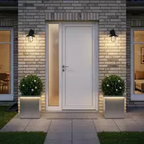 Sodo vazonas su LED 2 vnt. Sidabrinė 30 x 30 x 30 cm
