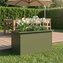Sodo vazonas su LED Alyvuogių žalia 40 x 80 x 40 cm Plienas