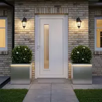 Sodo vazonas su LED 2 vnt. Sidabrinė 40 x 40 x 40 cm