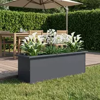 Sodo vazonas su LED Antracitas 30 x 100 x 30 cm Plienas