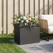 Sodo vazonas su LED Juoda 40 x 60 x 40 cm Plienas