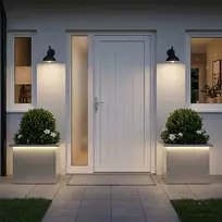 Sodo vazonas su LED 2 vnt. Sidabrinė 30 x 40 x 30 cm
