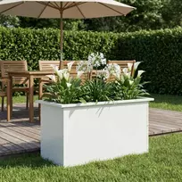 Sodo vazonas su LED Balta 40 x 80 x 40 cm Plienas