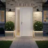Sodo vazonas su LED 2 vnt. Sidabrinė 40 x 60 x 40 cm