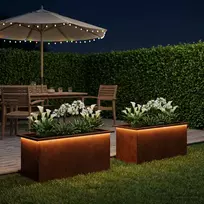Sodo vazonas su LED 2 vnt. Rūdijanti 40 x 80 x 40 cm