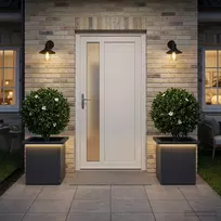 Sodo vazonas su LED 2 vnt. Antracitas 30 x 30 x 30 cm Plienas
