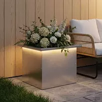 Sodo vazonas su LED Sidabrinė 30 x 40 x 30 cm