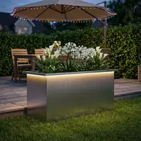 Sodo vazonas su LED Sidabrinė 40 x 80 x 40 cm