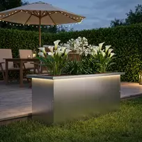 Sodo vazonas su LED Sidabrinė 30 x 80 x 30 cm