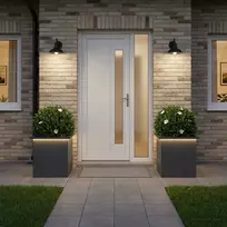 Sodo vazonas su LED 2 vnt. Antracitas 40 x 40 x 40 cm Plienas
