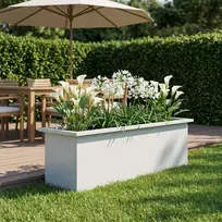 Sodo vazonas su LED Balta 30 x 100 x 30 cm Plienas